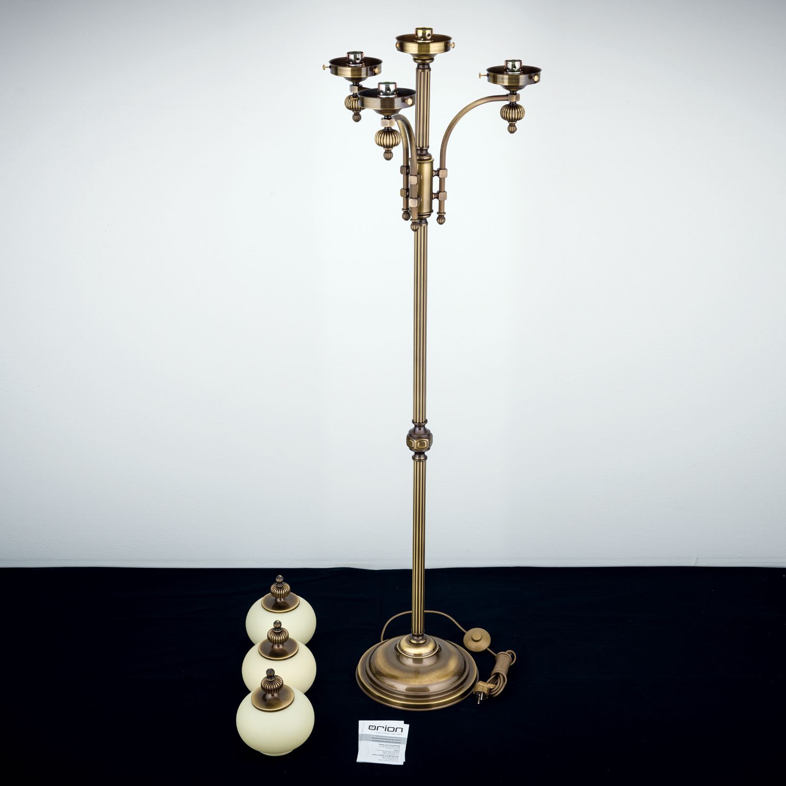 Торшер из латуни и стекла Orion Wiener Nostalgie ARCH-00094667 - Вид №3