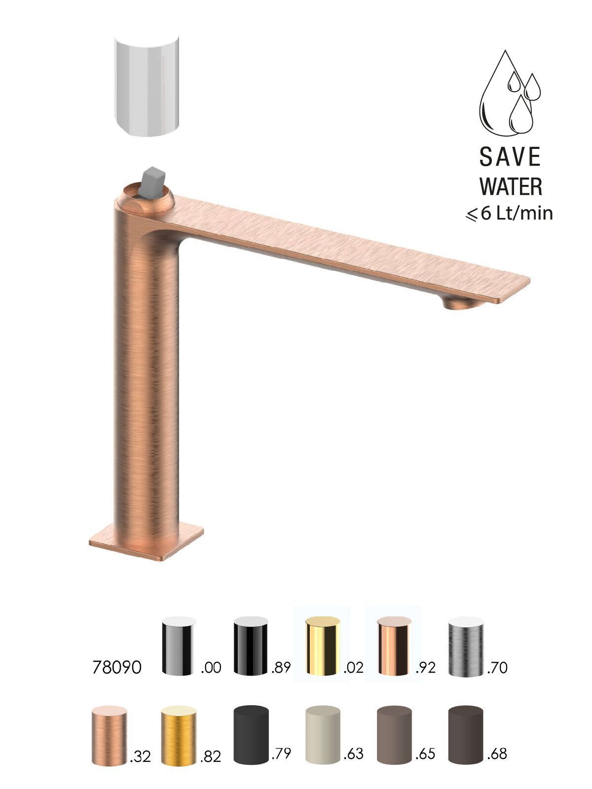 Смеситель для раковины с ограничителем расхода Rubinetterie Frattini Narciso S ARCH-00125843 - Вид №1