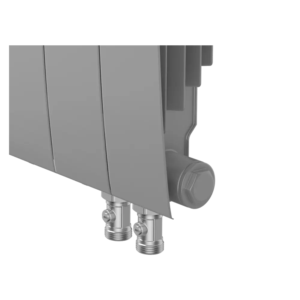 Радиатор секционный Royal Thermo Biliner RTBSSVR35008 350/87 8 секций нижнее правое подключение биметалл серый 82758207 STLM-2152260 - Вид №3