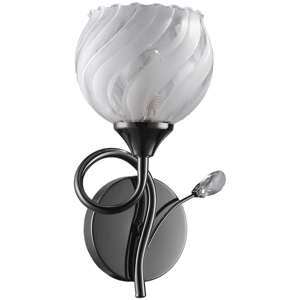 Бра Ария 1xE27x60 Вт, металл/стекло, цвет чёрный/хром Santreyd STLM-2172370