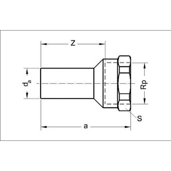 124246G2212 SANHA 24246G SANHA-Therm переходная вставка НПр-ВР 22ax1/2 мм  - Вид №1
