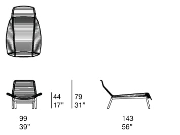 Шезлонг из ткани и веревки Paola Lenti LAZY CHAIR ARCH-00058704 - Вид №2
