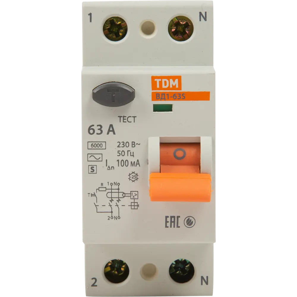 УЗО TDM Electric ВД1-63S - защита от токов утечки для электрощитов 84399436 STLM-0049220 - Вид №1