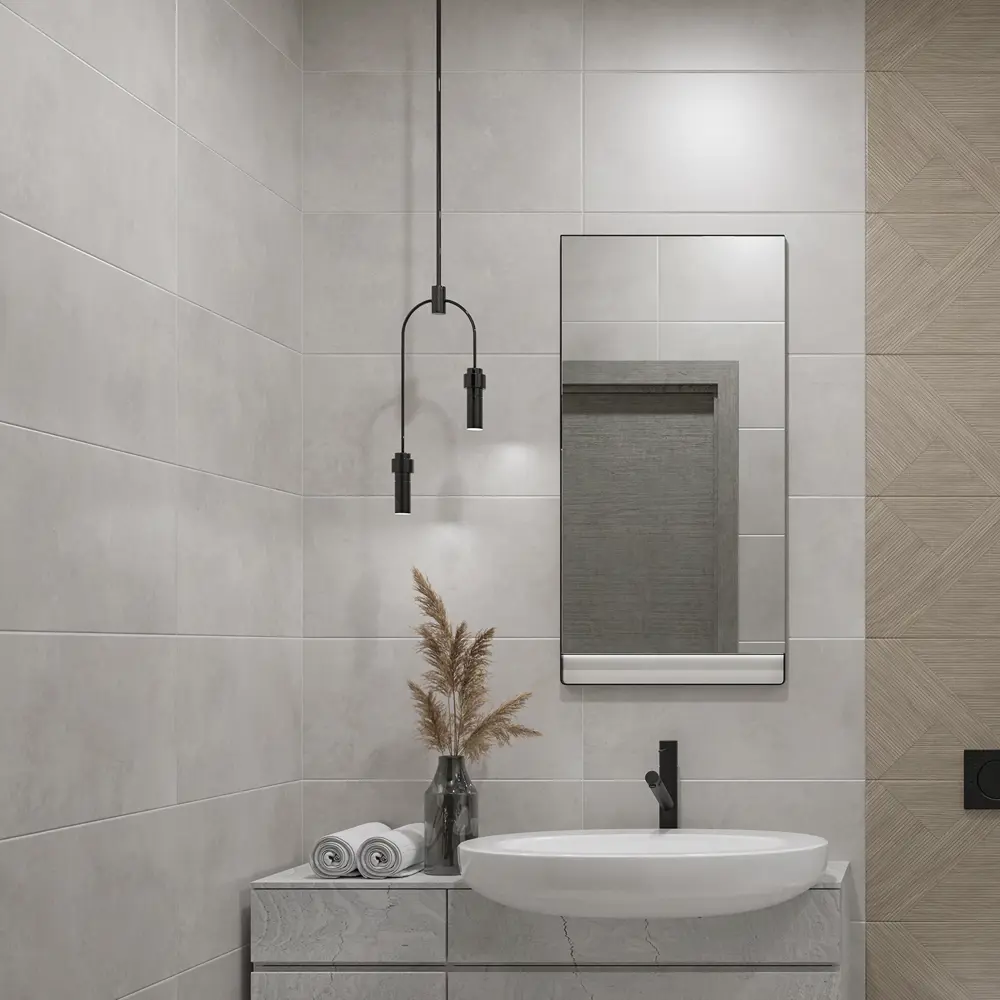 Настенная плитка Azori Cemento серый бетон 31.5×63 см 89404312 STLM-1569683