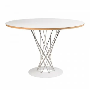 Обеденный стол круглый 108 см белый Isamu Noguchi Style Cyclone Table SOHO DESIGN  00-3886254 Белый;серебро