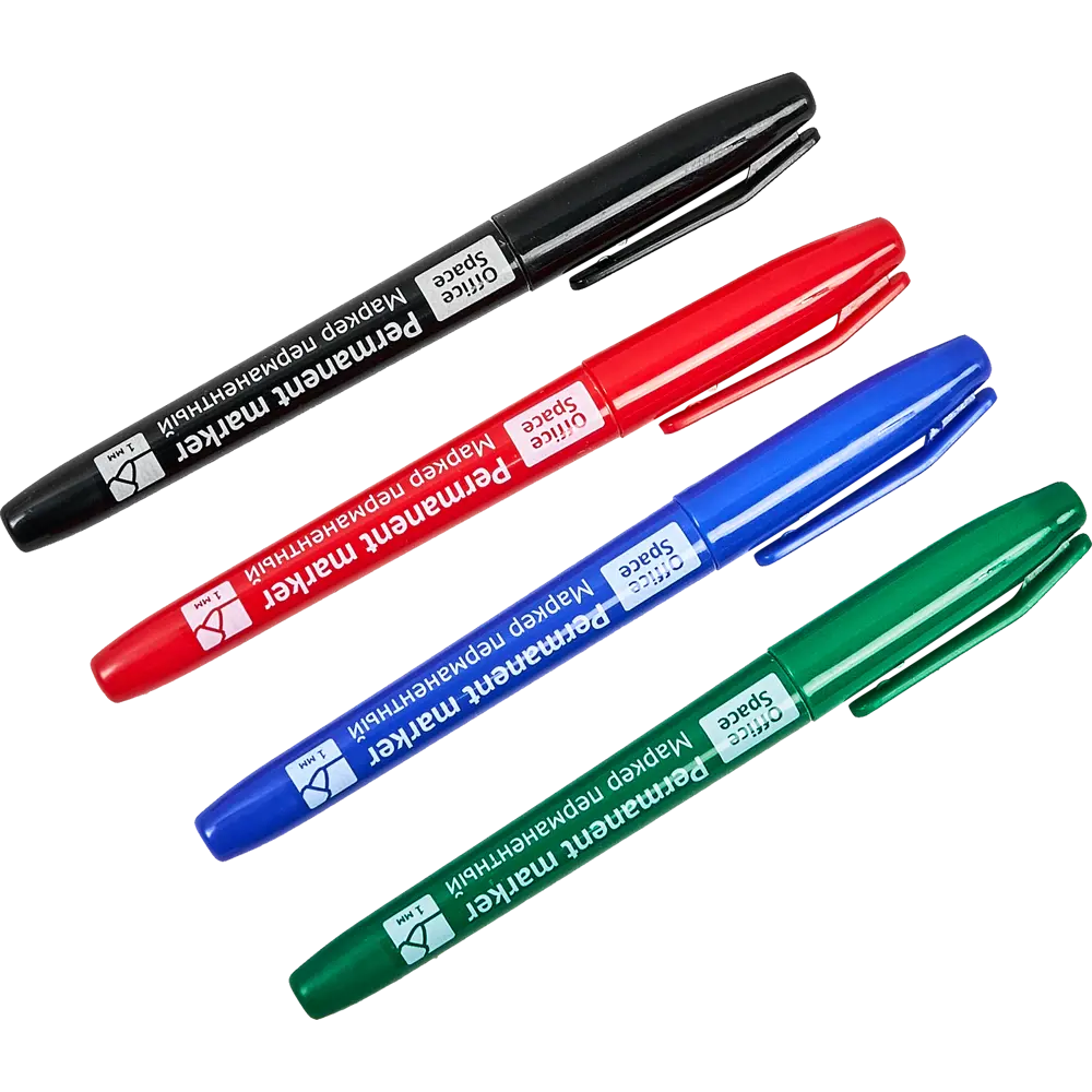 Набор перманентных маркеров OFFICE SPACE для точной разметки, 4 цвета 89335195 STLM-0839490