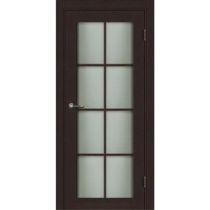 Дверь межкомнатная со стеклом Пьемонт 60x200 см CPL цвет дуб оверленд с замком и петлями