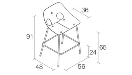 Восстановленный высокий стул ABS со спинкой Alias ARCH-00141580 - Вид №2