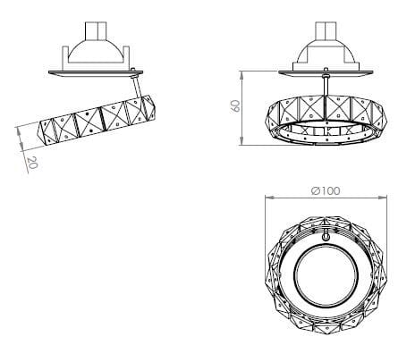Потолочный прожектор с Swarovski Patrizia Volpato Fedi ARCH-00083354 - Вид №1