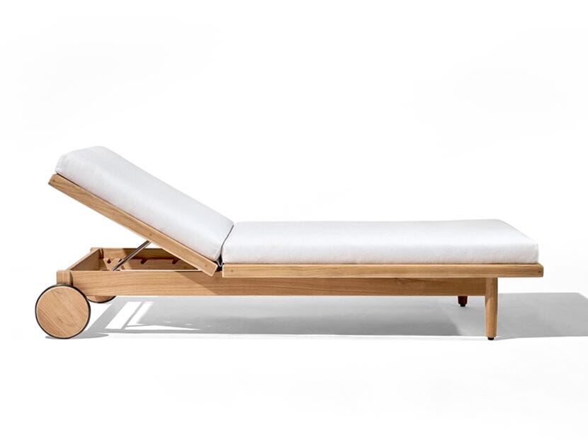 Садовая кровать с откидной спинкой из тикового дерева с колесами Walters Georgica ARCH-00045447 - Вид №2