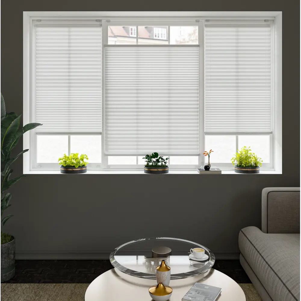 Штора плиссе 73x170 см жаккард белая Santreyd STLM-2072159 - Вид №6