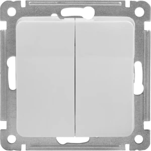 Выключатель встраиваемый Hegel Мастер 2 клавиши цвет белый