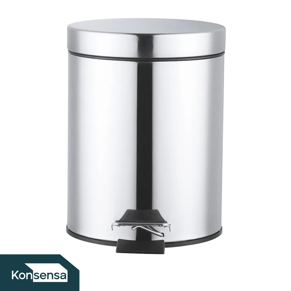 Бак для мусора в ванную комнату KONSENSA Терни 3 л сталь цвет хром STLM-2023839 - Вид №1