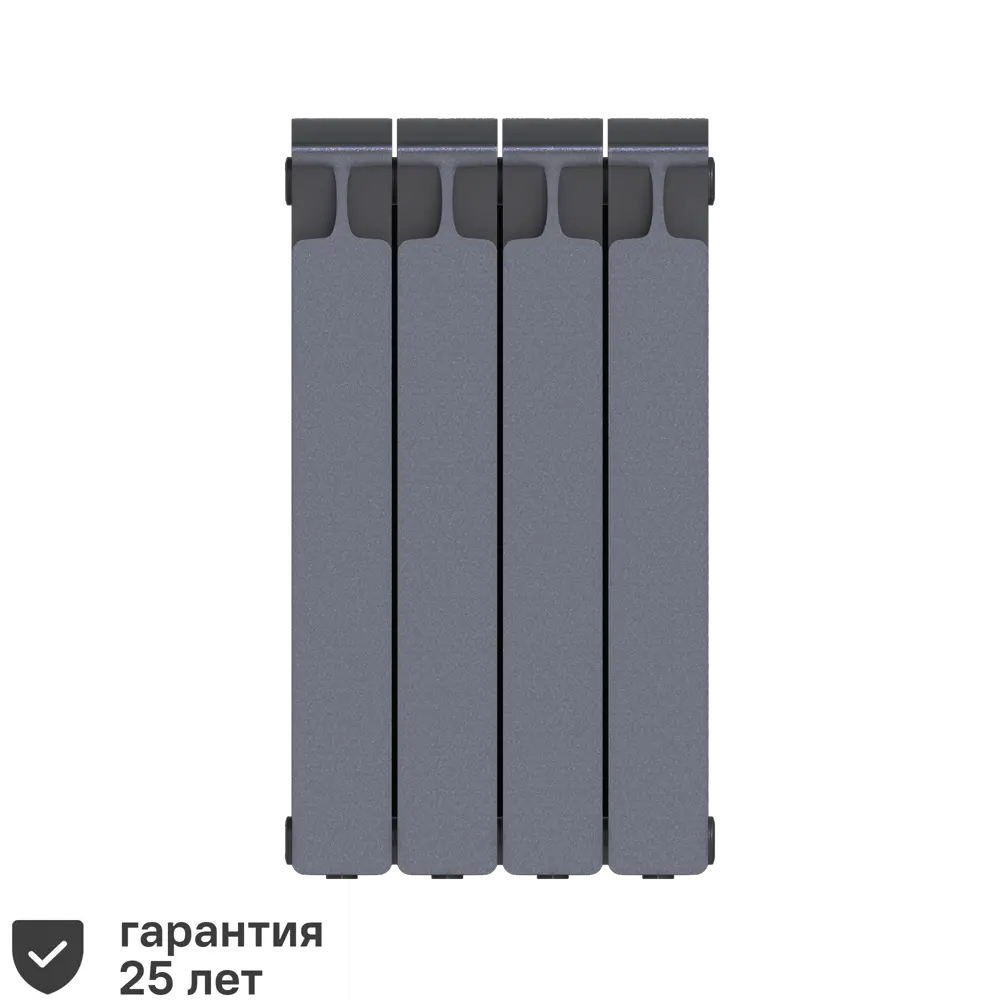 Радиатор секционный Rifar Monolit M50004RAL7012 500/100 4 секции боковое подключение биметалл серый STLM-2027753