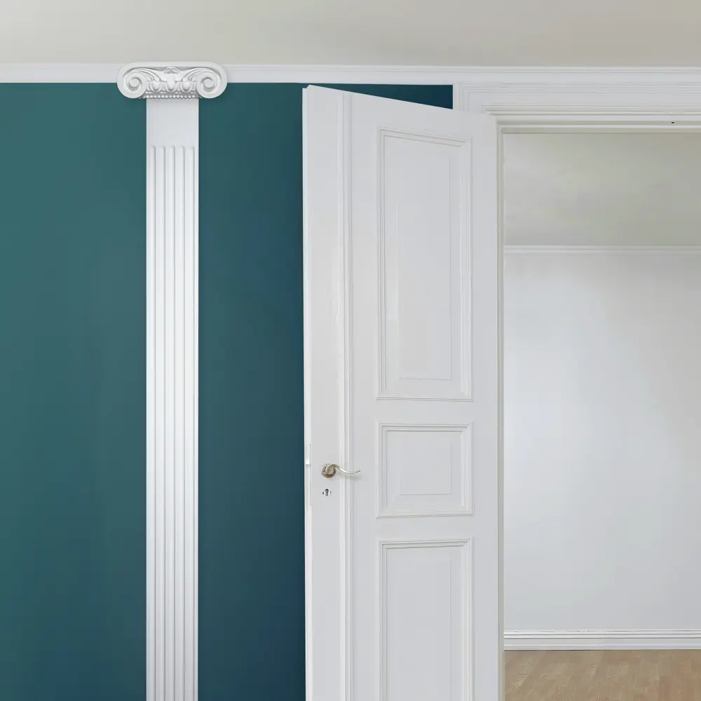 Капитель к пилястре полиуретан Decomaster DK-82211A белая 80 мм STLM-2153972 - Вид №2