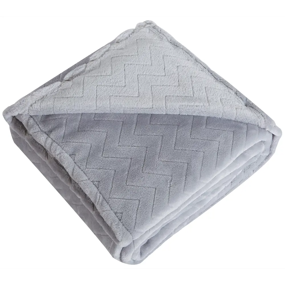 Плед Kazan 140x200 см велсофт цвет светло-серый СТОЛИЦА ТЕКСТИЛЯ STLM-2143871