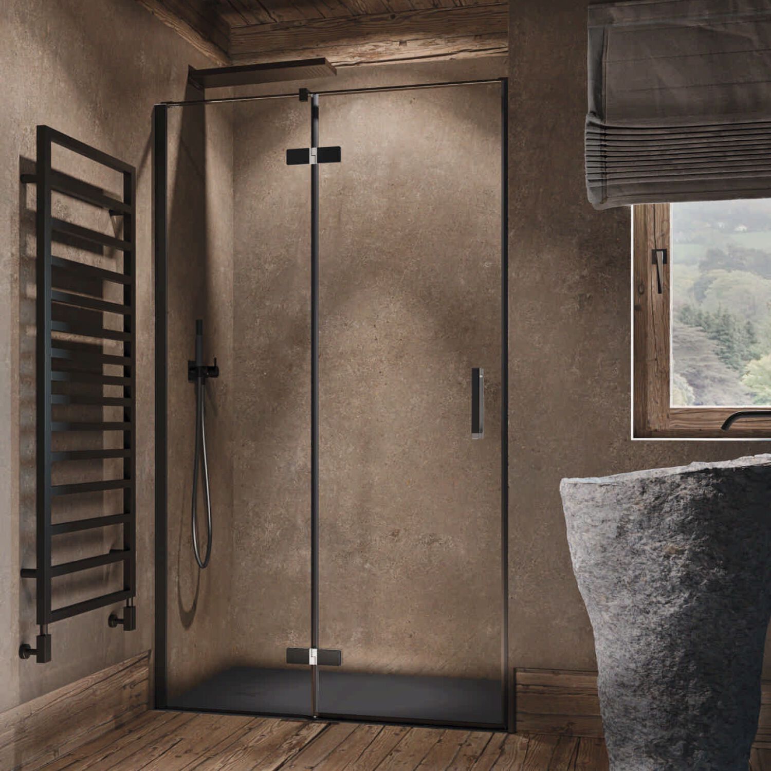 Хрустальная ниша душевая кабина с распашной дверью RELAX шарнир ARCH-00089445 - Вид №1