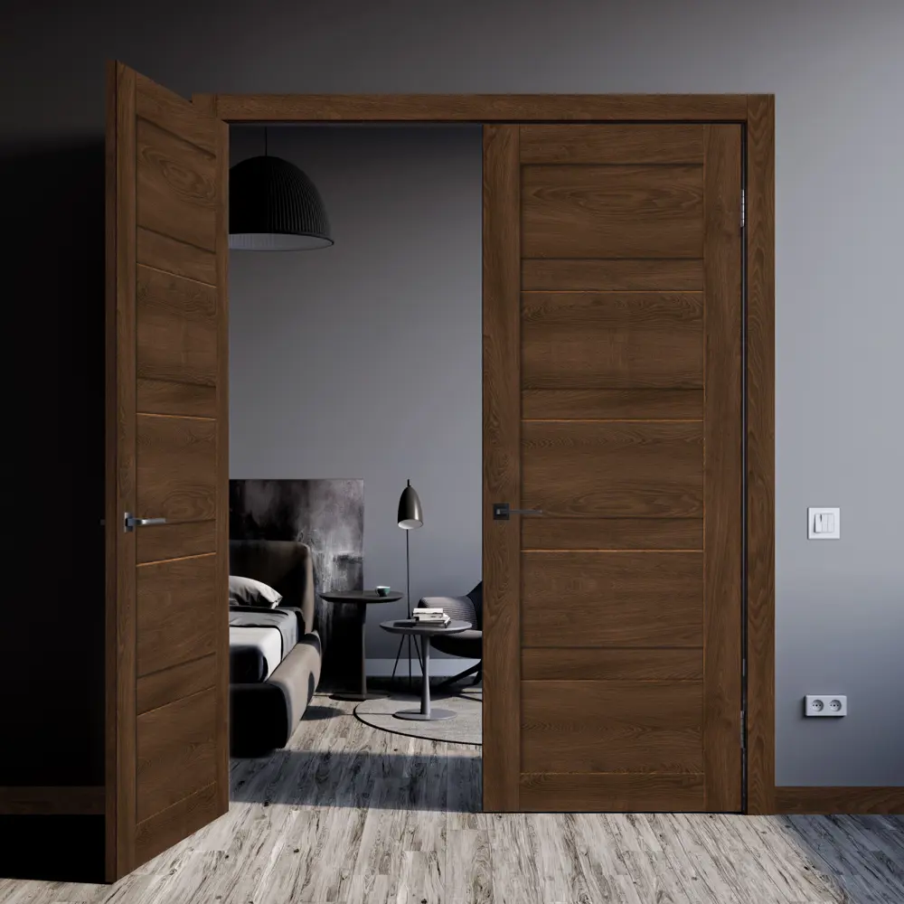 Дверь межкомнатная Лайн ламинированная глухая цвет дуб тернер венге 80x200см 83577962 STLM-2123421 VELLDORIS  - Вид №5
