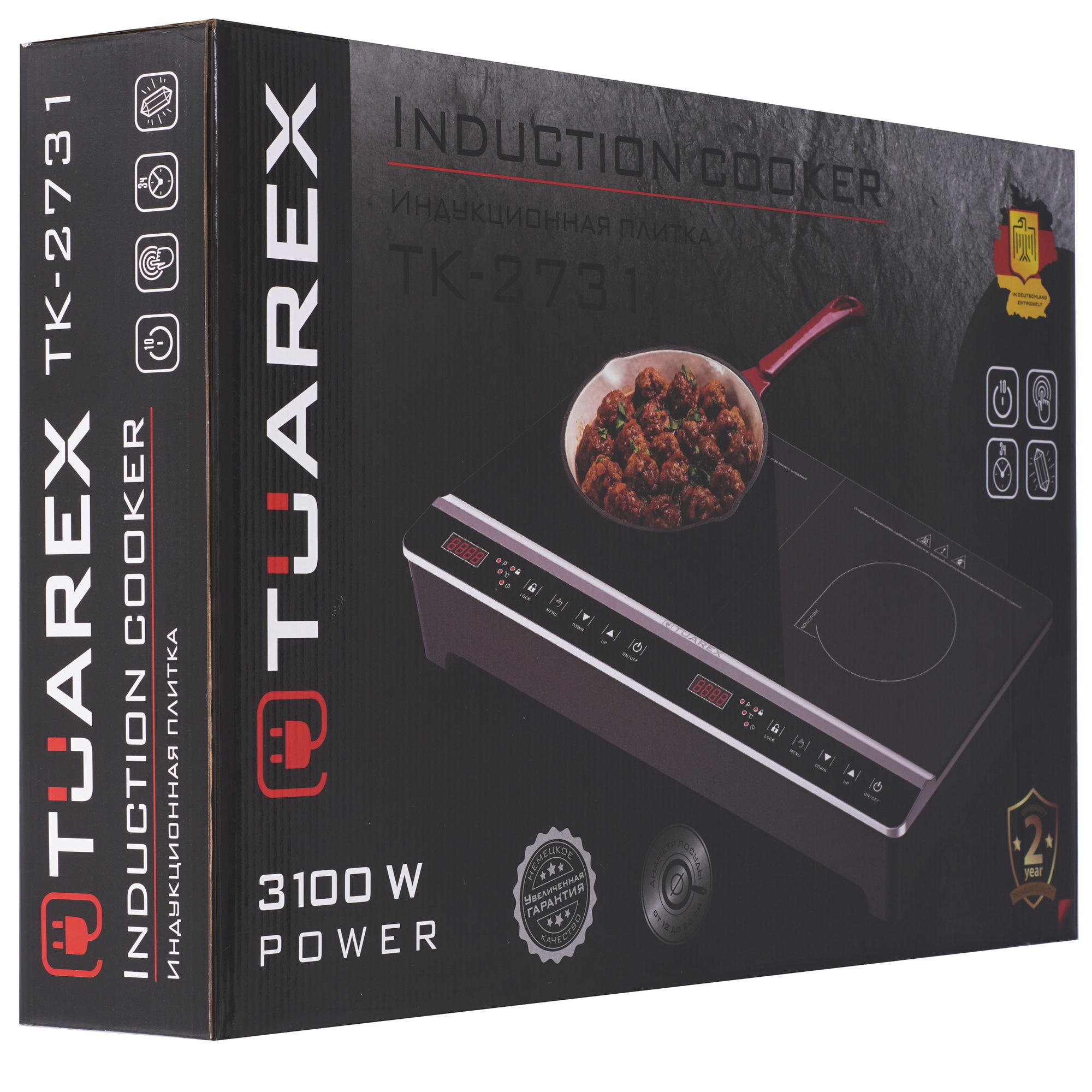 9229148 Плита компактная электрическая Tuarex TK-2731 черный STDN-0150698 - Вид №8