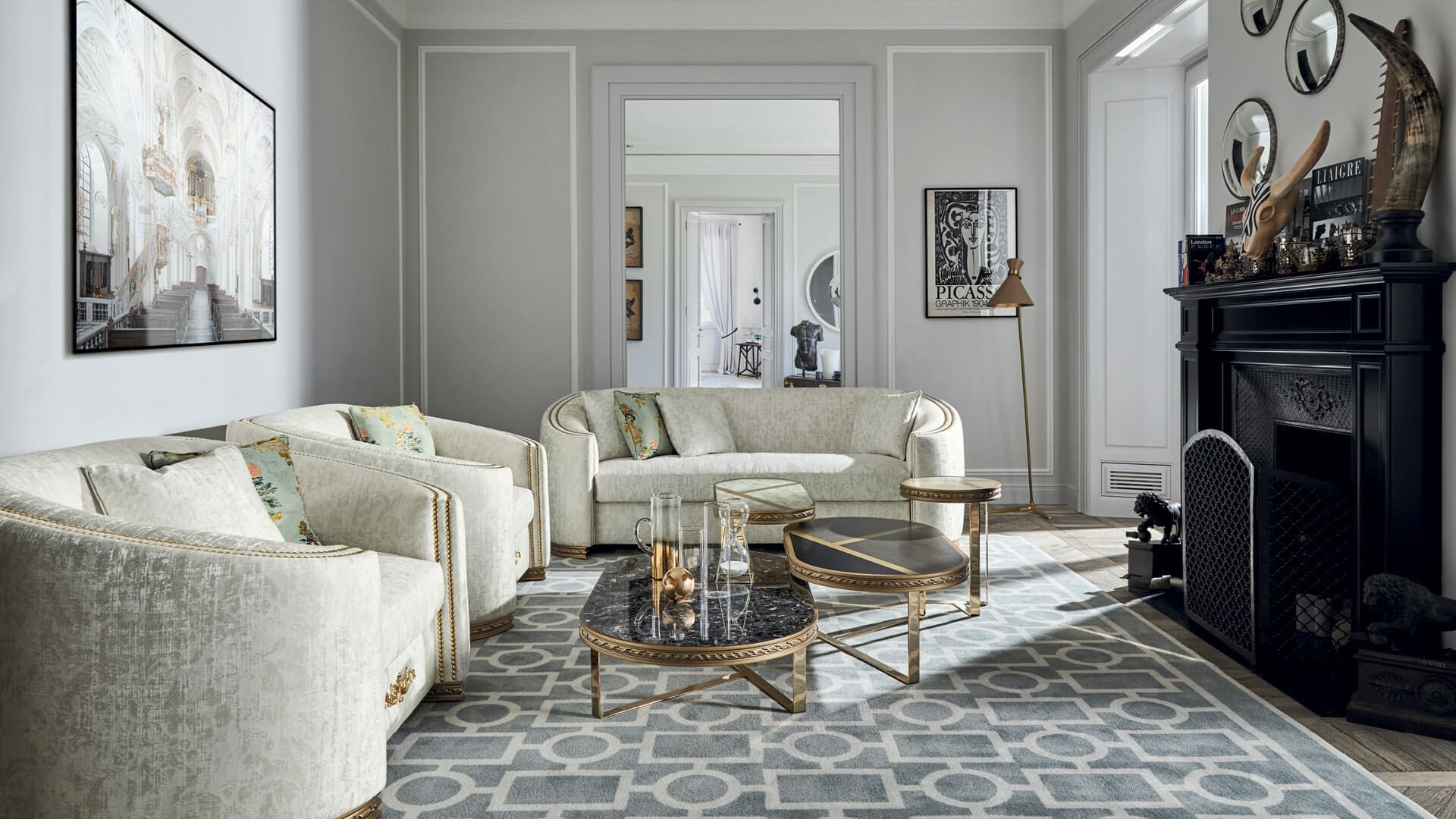 Мягкий диван с плинтусом ANGELO CAPPELLINI New Classic Interiors ARCH-00089173 - Вид №2