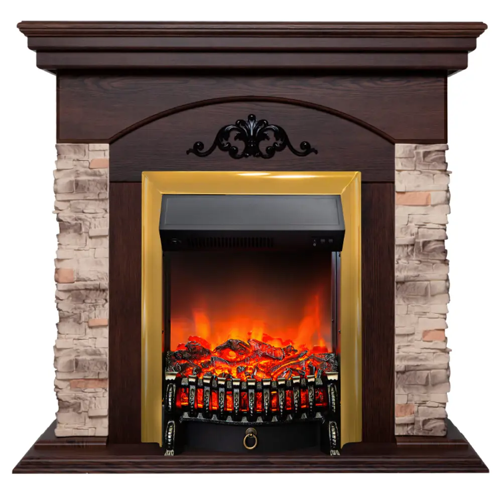 Каминокомплект Realflame Rockwood STD NT-F316 с очагом Fobos-S Lux BR 750Вт античный дуб