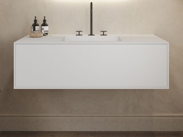 Одиночный подвесной шкаф для умывальника из массива дерева с ящиками RILUXA Gaia ARCH-00132196