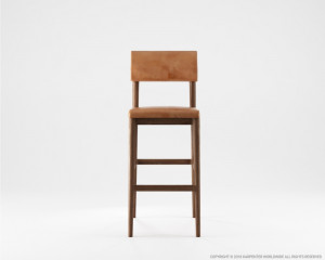 508_1120 Барный стул с кожей Karpenter