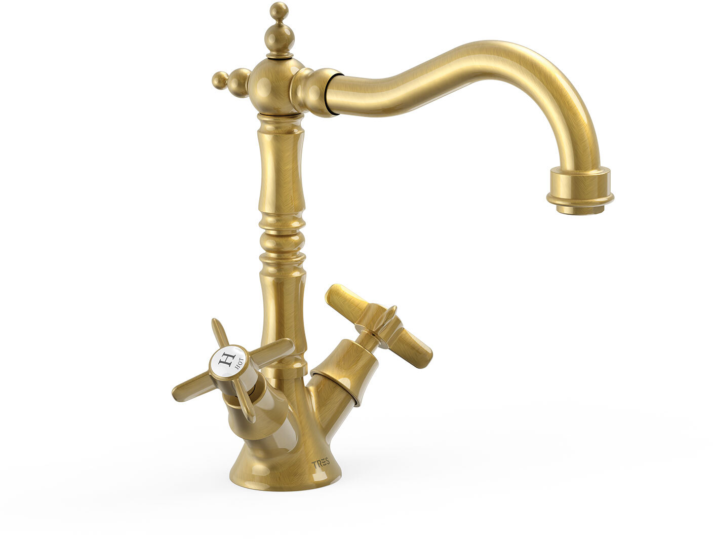 Смеситель для умывальника TRES CLASIC с двумя ручками-24210902LV TRES