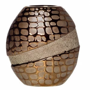 Ваза керамическая золотая 19x9.5x20.5 GARDA DECOR - 048566 Золото;коричневый