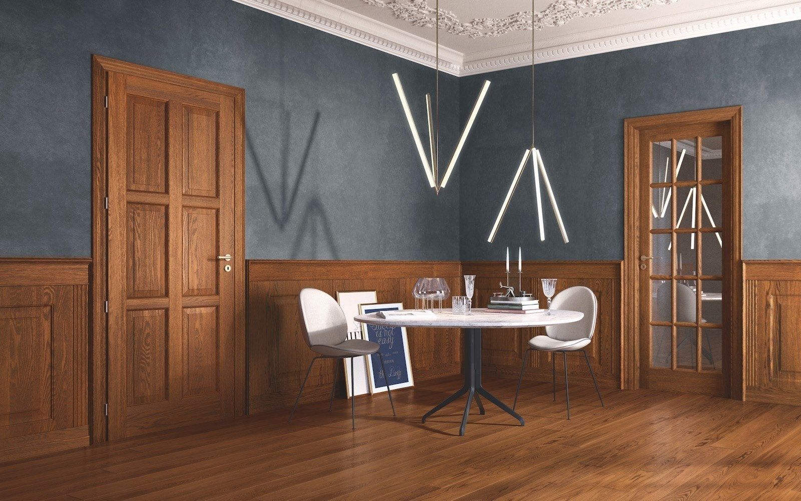 Классический стиль твердой древесины двери GAROFOLI классическая ARCH-00001349 - Вид №2