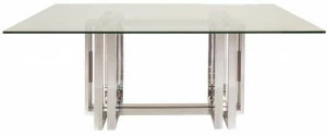 Stylish Club Прямоугольный обеденный стол из нержавеющей стали и стекла Vector Scf.vt11