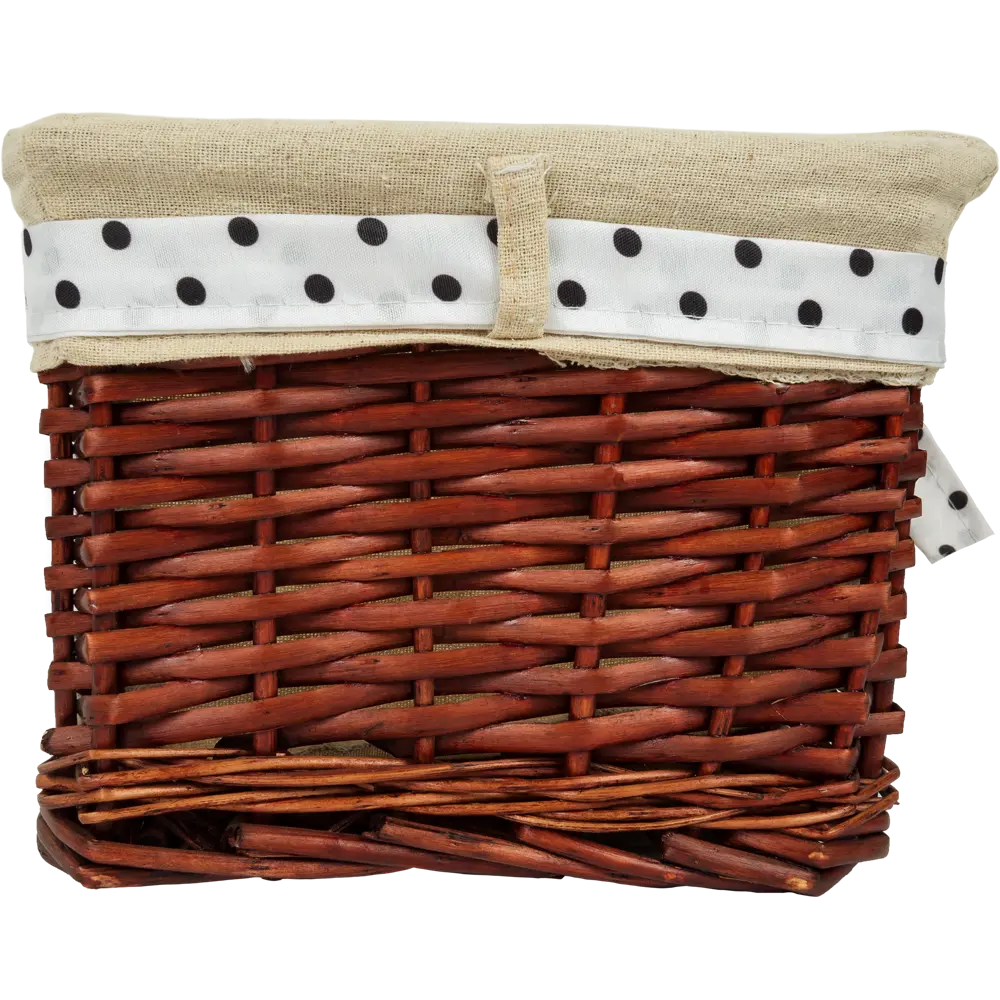 Корзина Ива с декоративным чехлом 30x16x21 см плетенье цвет коричневый STORIDEA STLM-2149513 - Вид №2