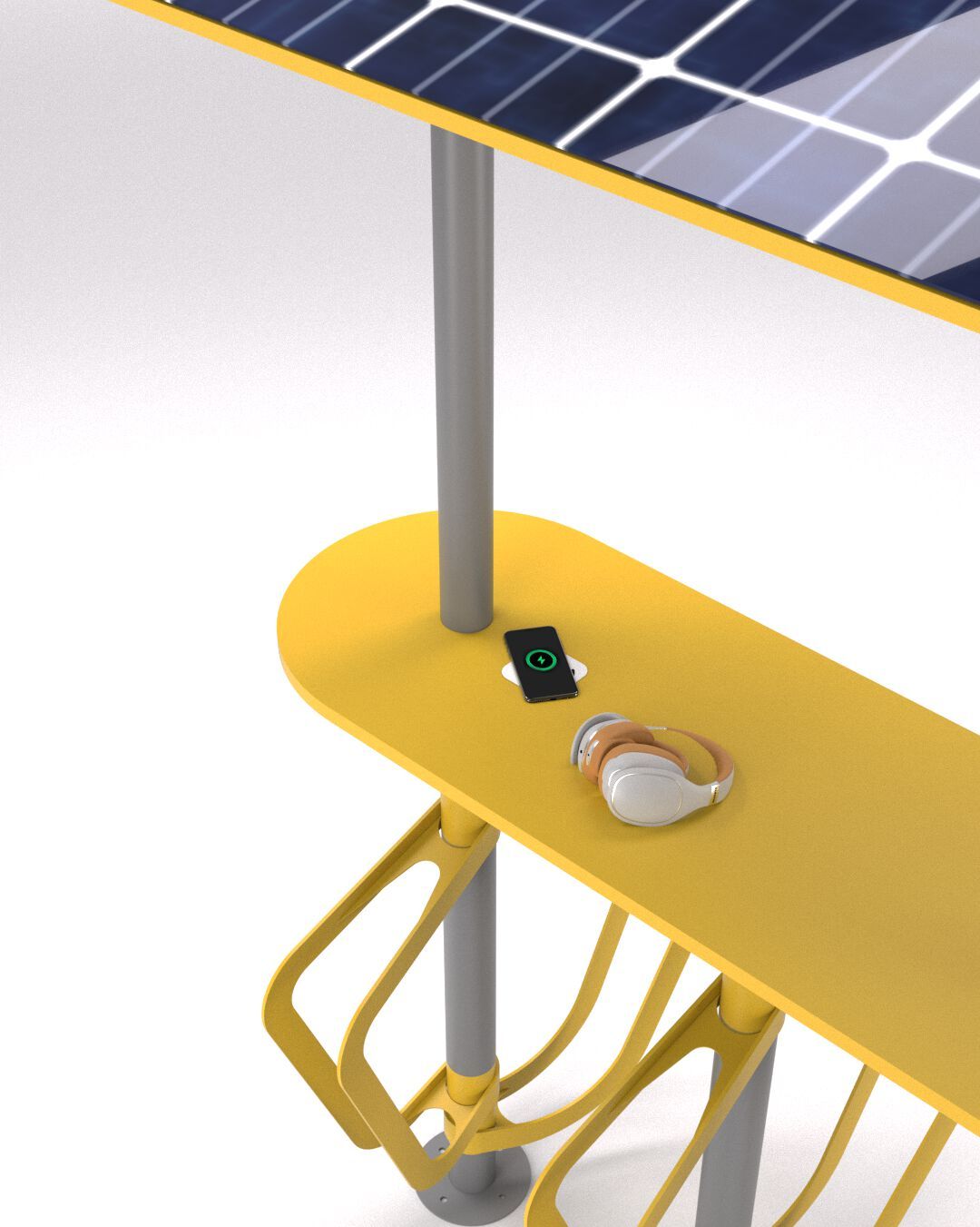 Стойка для велосипедов с фотоэлектрической панелью и зарядной панелью wi-fi CITYSì Pivot ARCH-00023051 - Вид №5