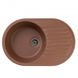 RQ55 шоколад Мойка для кухни RQ55 круглая с крылом, цвет шоколад Raiber