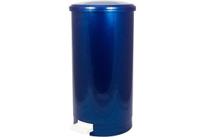 17526666 Круглый мусорный контейнер 21.4 л, Н525хD270 мм, с педалью, пластиковый, синий 1/6 ПЛ-BO1185d BORA