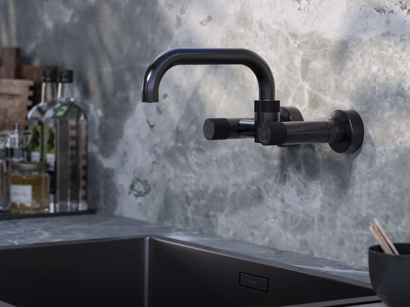 Настенный кухонный кран из нержавеющей стали с поворотным изливом Fontealta Kitchen ARCH-00148073
