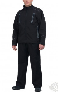 63037 Куртка "Классик" ткань  черная Softshell  Зимняя спецодежда  размер 60-62 ( ХXХХL)