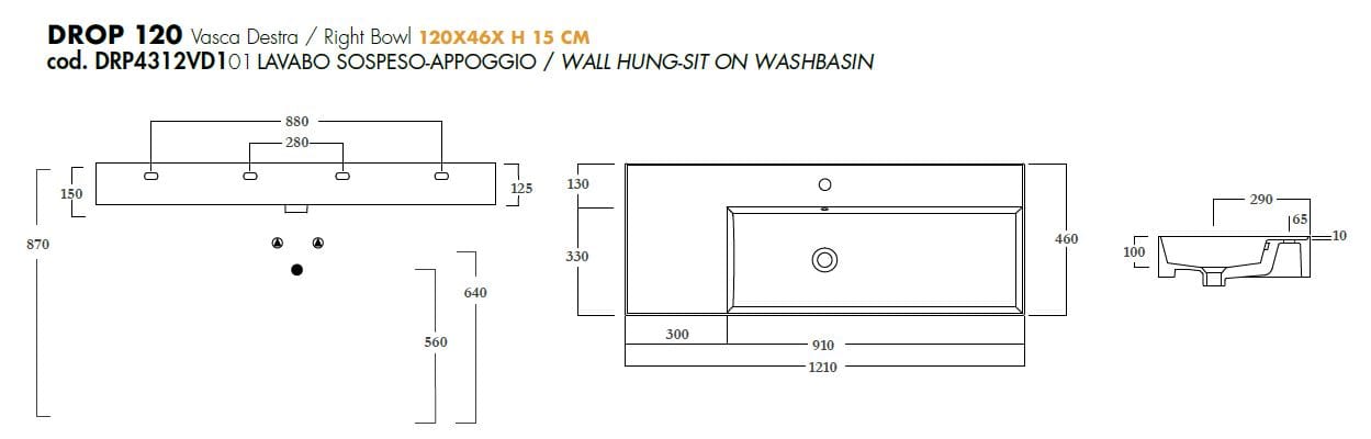 Керамическая одиночная прямоугольная раковина Olympia Ceramica DROP ARCH-00136620 - Вид №14