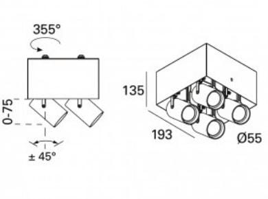Металлический квадратный светодиодный светильник Lucifero's MINI SIGHT 4 ARCH-00103508 - Вид №2