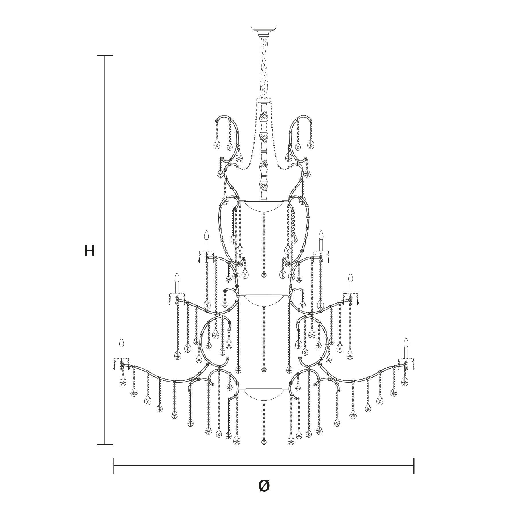 Подвесной светильник с кристаллами Masiero Aqaba ARCH-00020750 - Вид №1