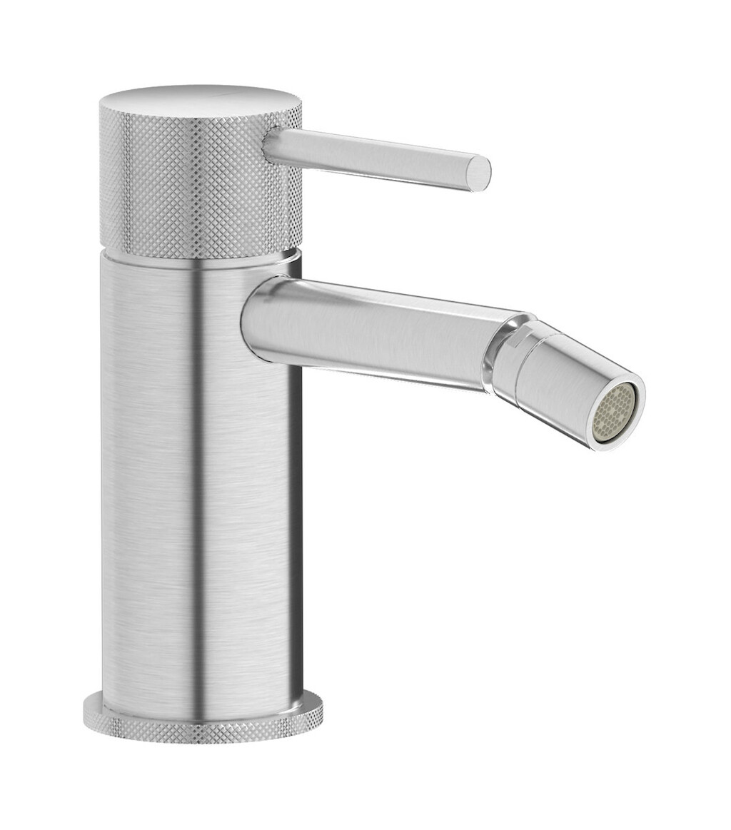 Смеситель для биде на 1 отверстие в комплекте с донным клапаном. WE ARE IB id220ss Brushed Nickel Industria