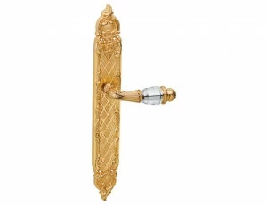 0A1641.B00.44 Дверные ручки на пластинах с кристаллами сваровски Мат античная латунь
