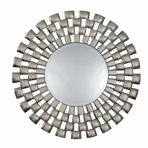 Зеркало серебряное круглое большое в геометрической раме Laviana PUSHA ДИЗАЙНЕРСКИЕ 062530 Серебро