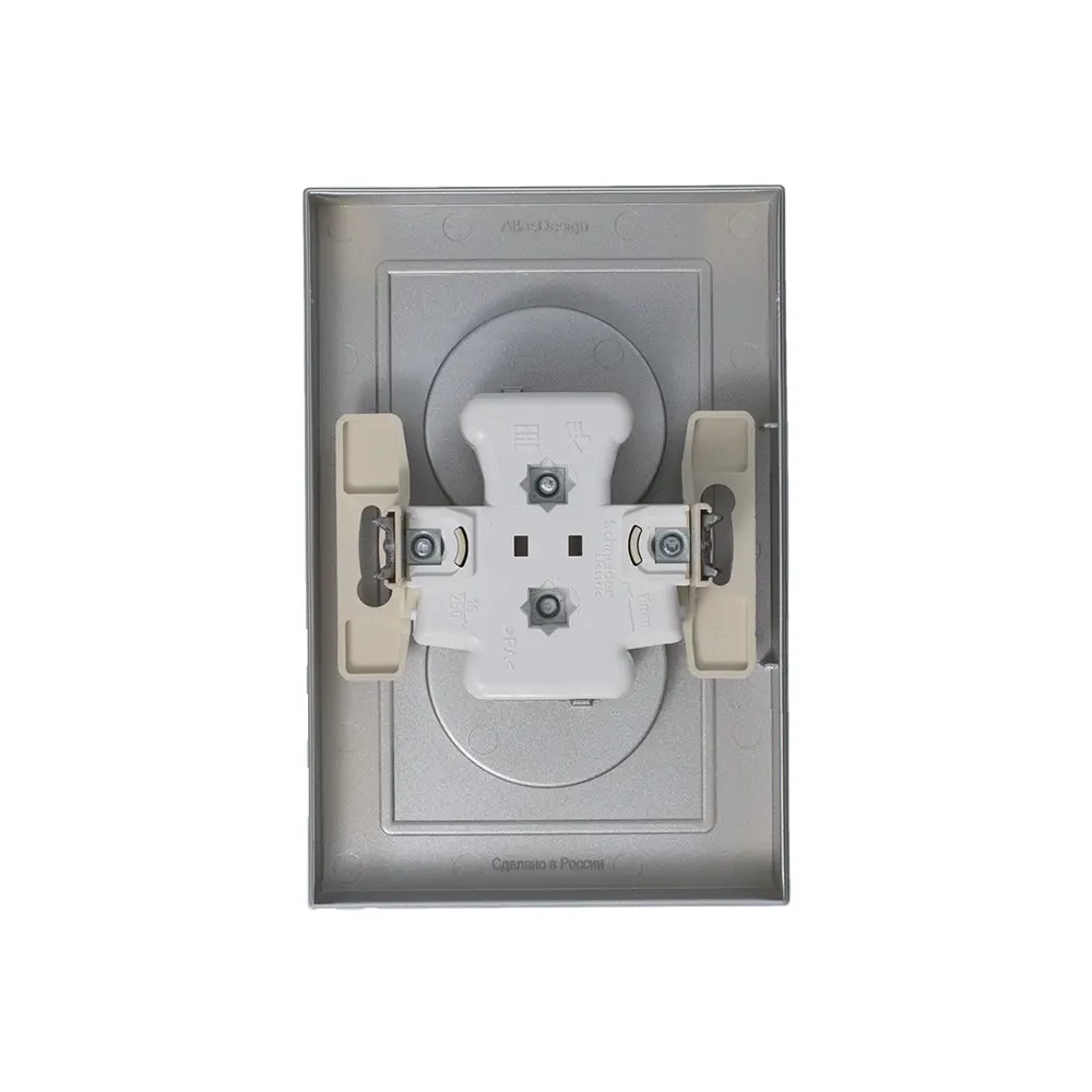 Розетка двойная встраиваемая Systeme Electric AtlasDesign без заземления цвет алюминий STLM-2133543 - Вид №1