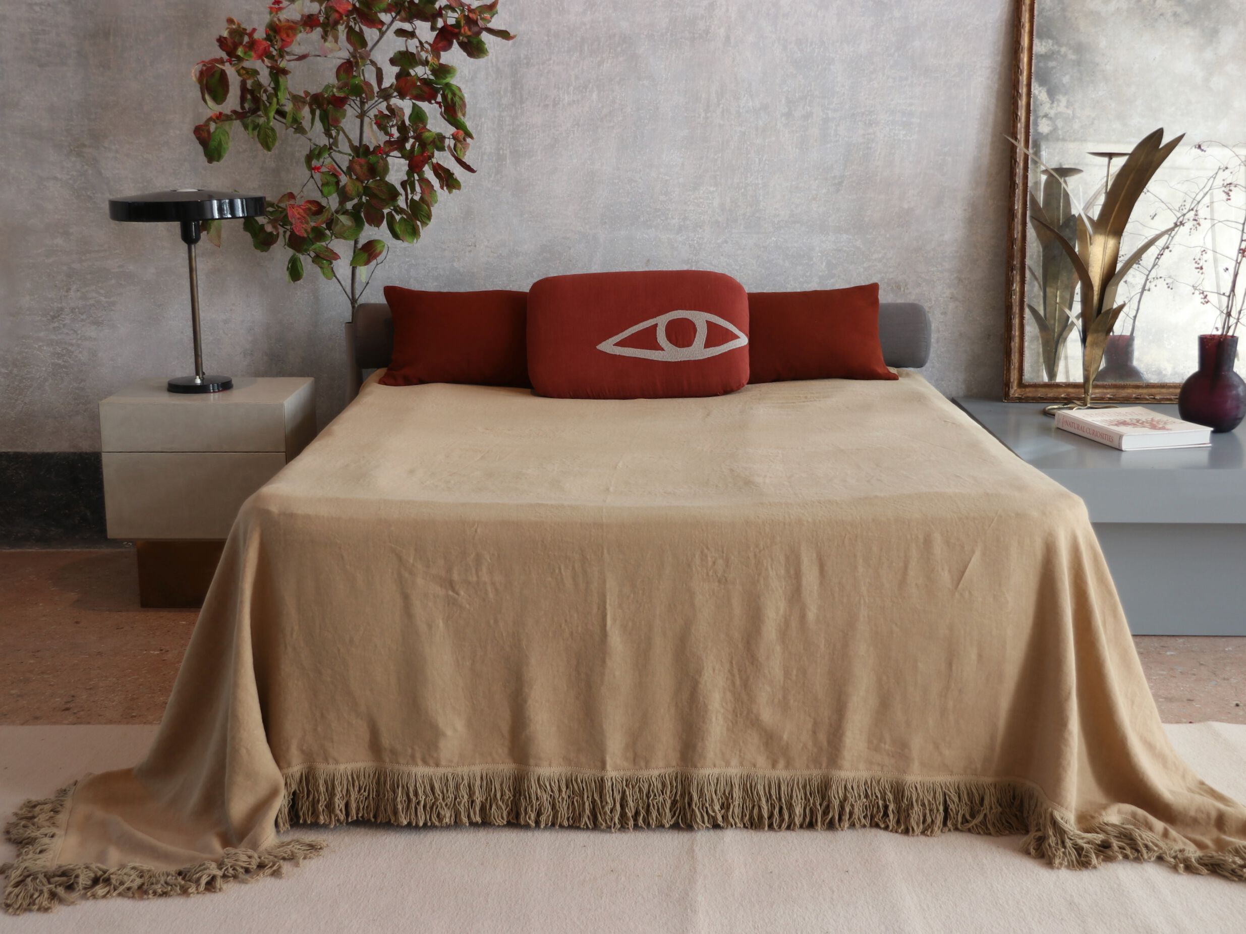 Тяжелое льняное покрывало с бахромой Once Milano Fringes ARCH-00106513