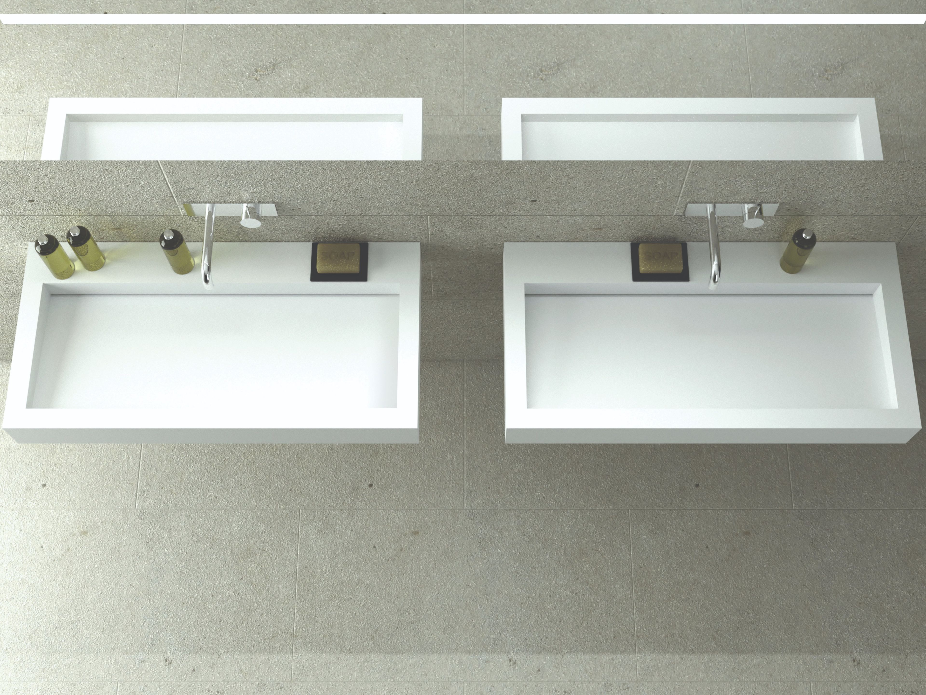 Прямоугольная подвесная раковина из твердой поверхности MOMA Design TECNO ARCH-00120867