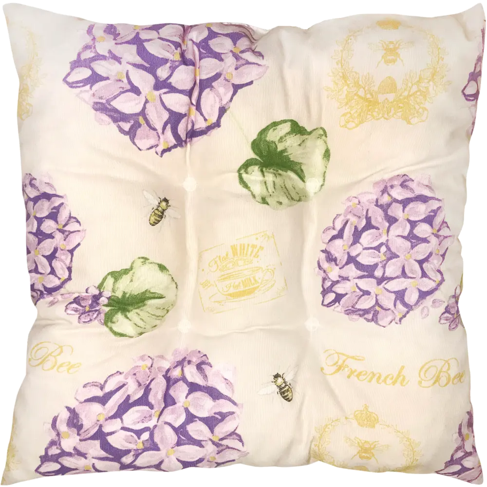 Подушка для стула «Сиреневый сад» 40х40 см цвет сиреневый/зелёный Santreyd STLM-2140187