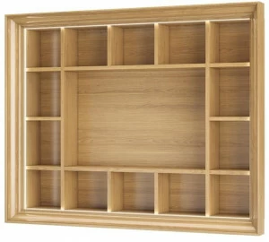 DWFI Открытый подвесной книжный шкаф из фанерованной древесины с подсветкой  00002375