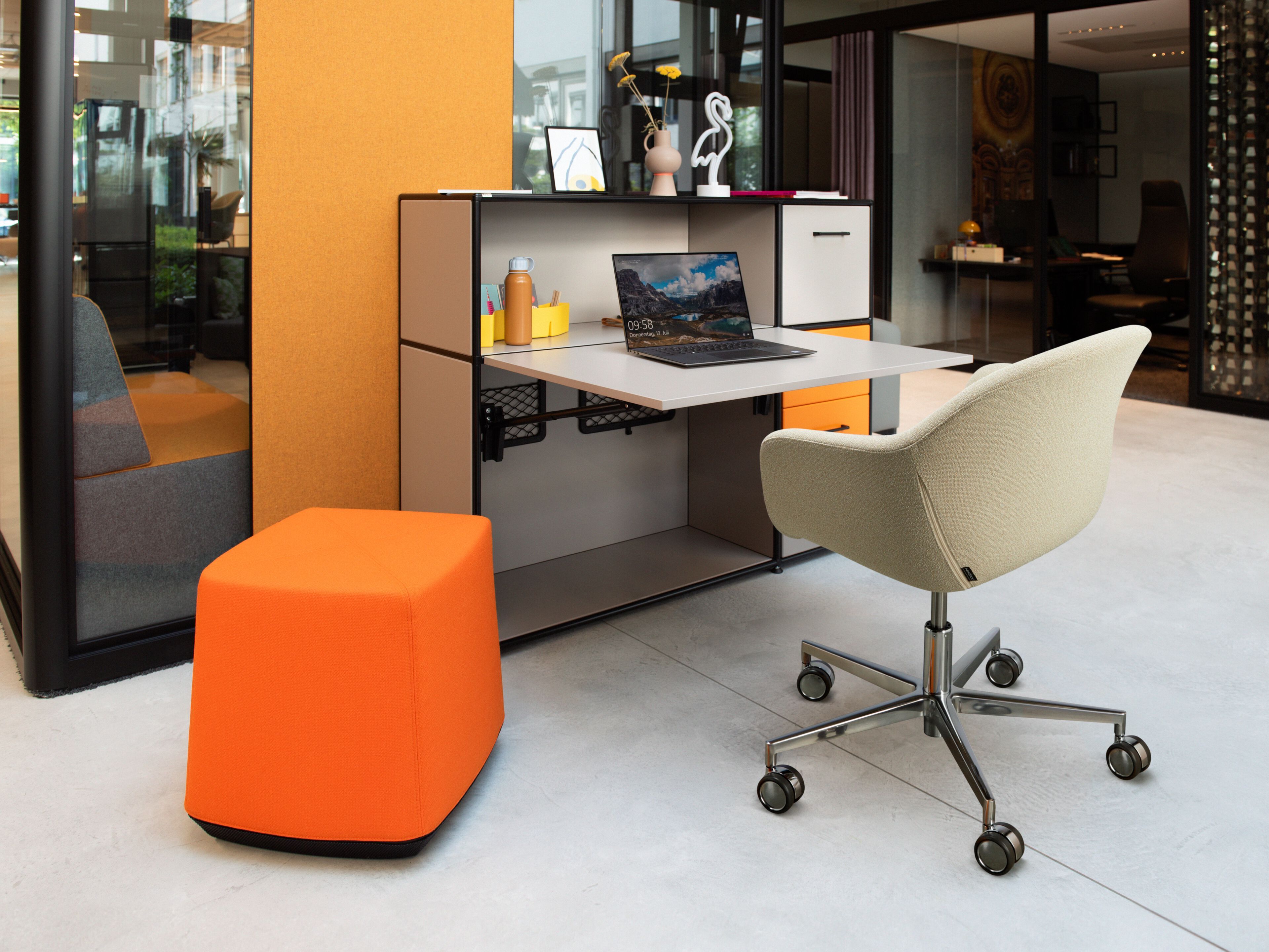 5 спиц ткань поворотный стул с колесами Dauphin Fiore club ARCH-00048491 - Вид №4