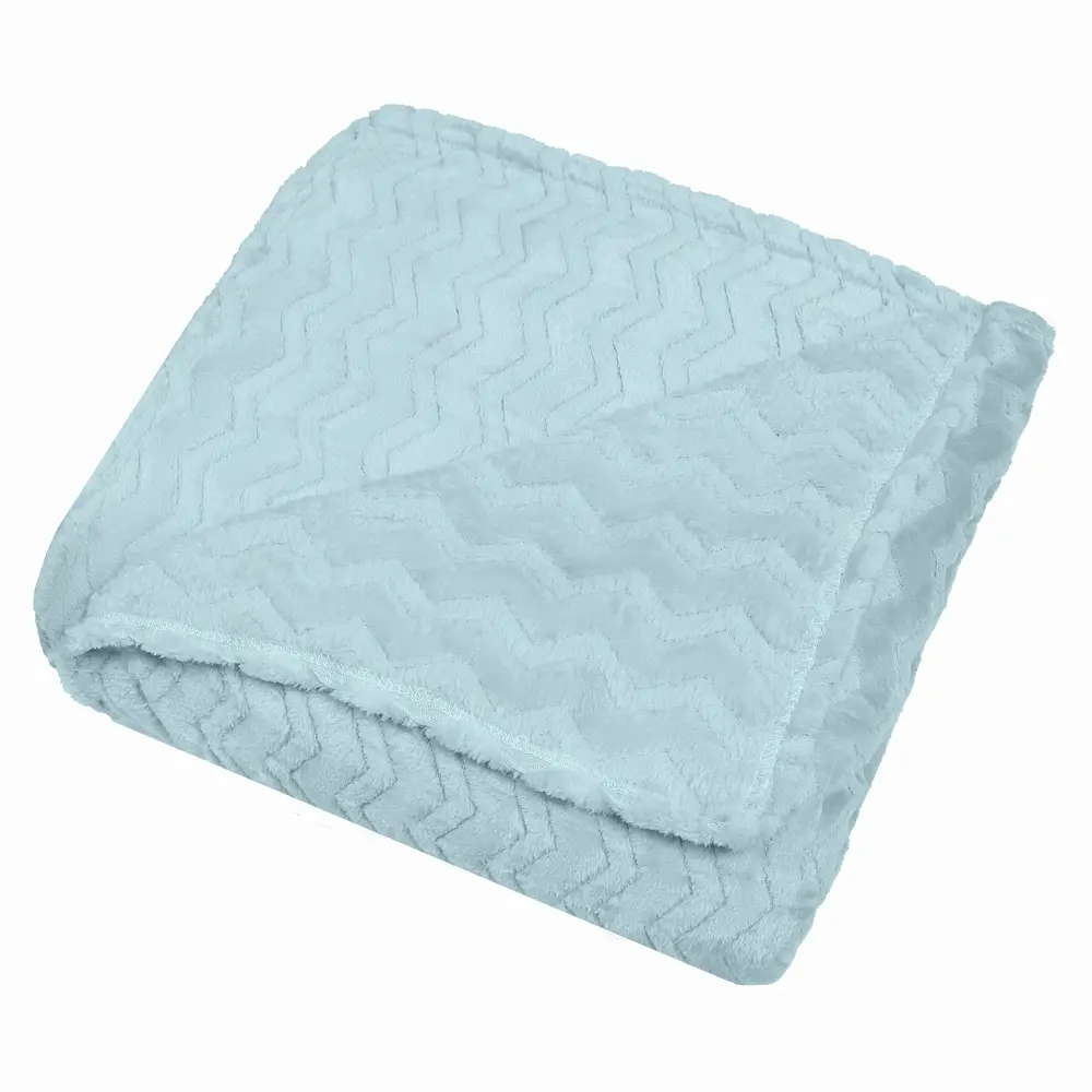 Плед Зигзаг 200x220 см фланель цвет ментол TEXREPUBLIC STLM-2143925